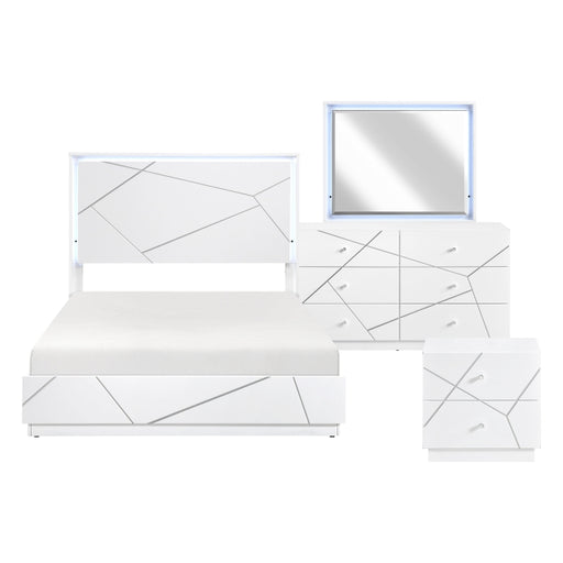 Homelegance - Orlo 4 Piece Queen Bedroom Set in White - 2455-1*4 - GreatFurnitureDeal