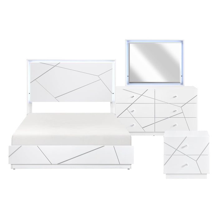 Homelegance - Orlo 4 Piece Queen Bedroom Set in White - 2455-1*4 - GreatFurnitureDeal