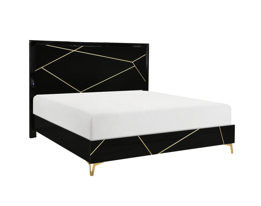 Homelegance - Orlo California King Bed in Black - 2455NBKK-1CK*