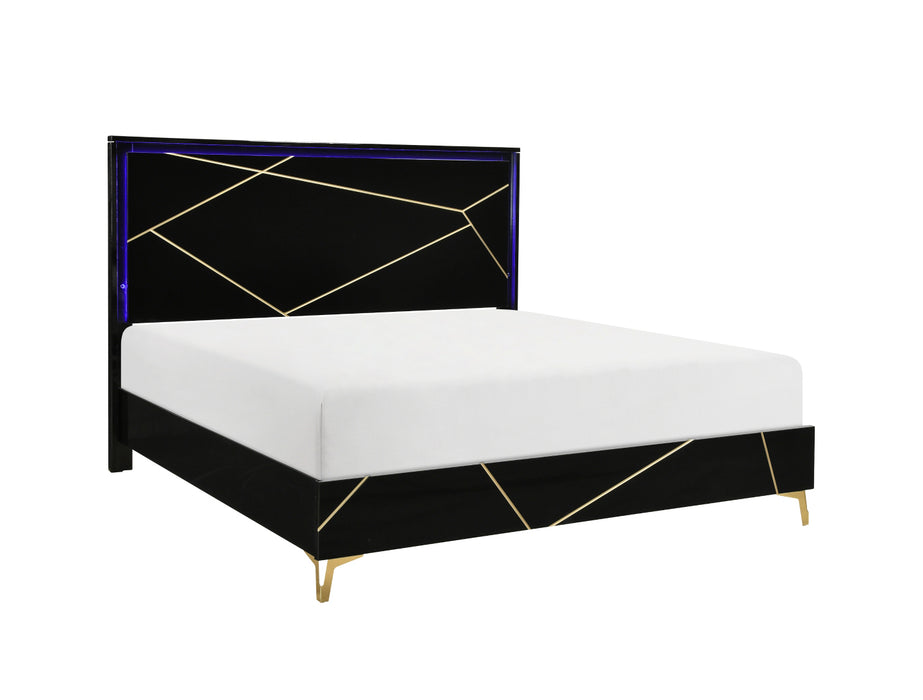 Homelegance - Orlo 4 Piece Queen Bedroom Set in Black - 2455NBK-1*4