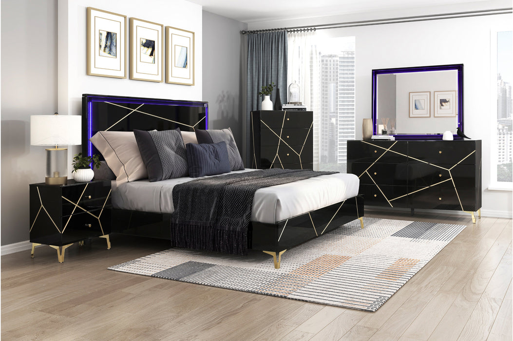 Homelegance - Orlo 5 Piece Full Bedroom Set in Black - 2455NBKF-1*9
