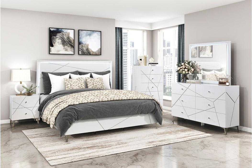 Homelegance - Orlo 5 Piece California King Bedroom Set in White - 2455NWHK-1CK*9