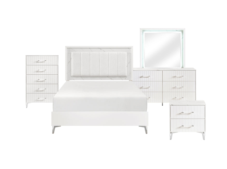 Homelegance - Ripple 3 Piece Queen Bedroom Set in High Gloss White - 2457-1*3