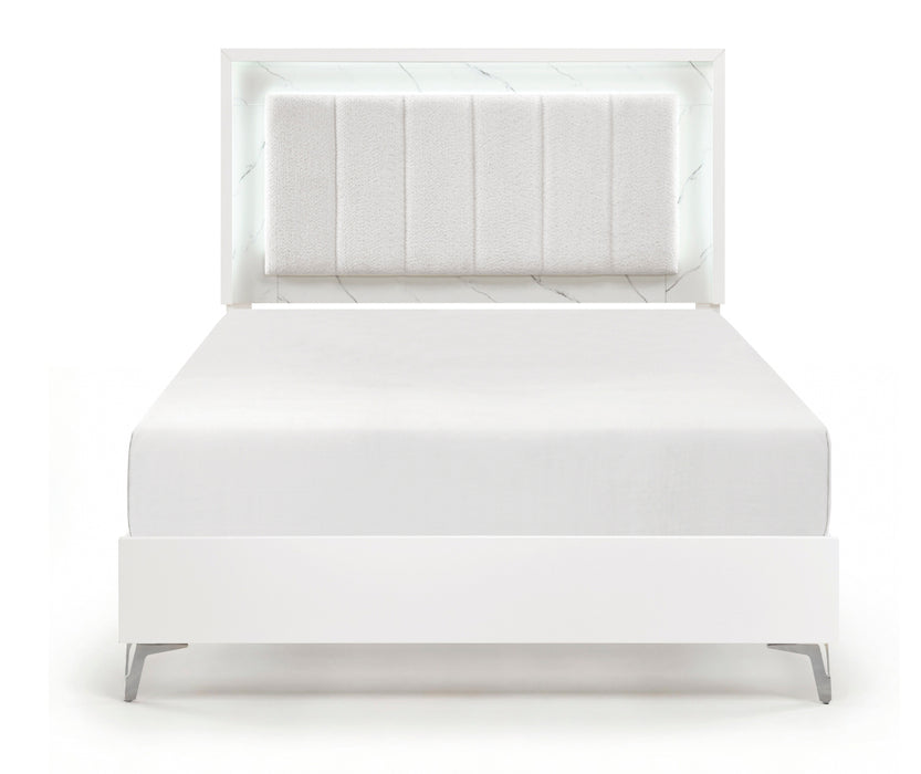 Homelegance - Ripple 5 Piece Queen Bedroom Set in High Gloss White - 2457-1*9