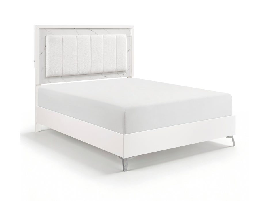 Homelegance - Ripple 3 Piece Queen Bedroom Set in High Gloss White - 2457-1*3