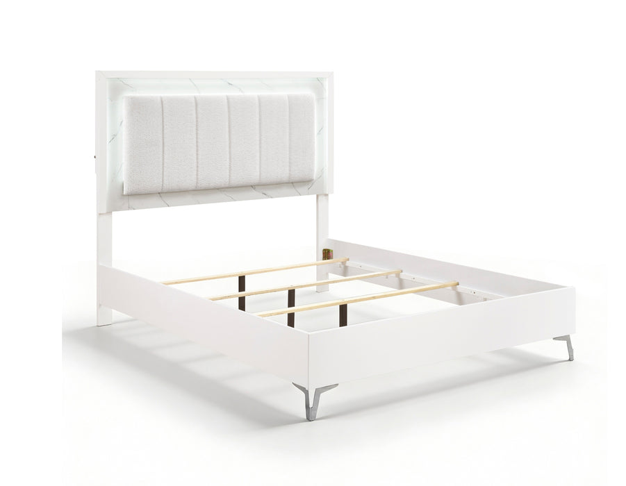 Homelegance - Ripple 5 Piece Queen Bedroom Set in High Gloss White - 2457-1*9