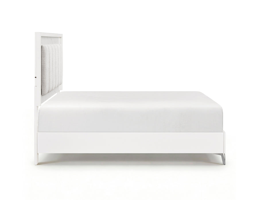 Homelegance - Ripple 4 Piece King Bedroom Set in High Gloss White - 2457K-1EK*4