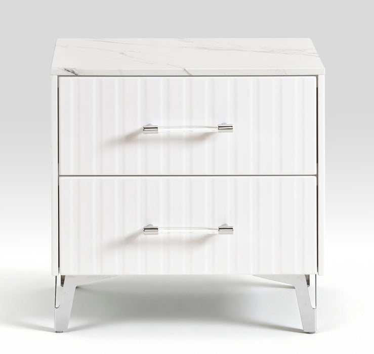 Homelegance - Ripple 5 Piece California King Bedroom Set in High Gloss White - 2457K-1CK*9