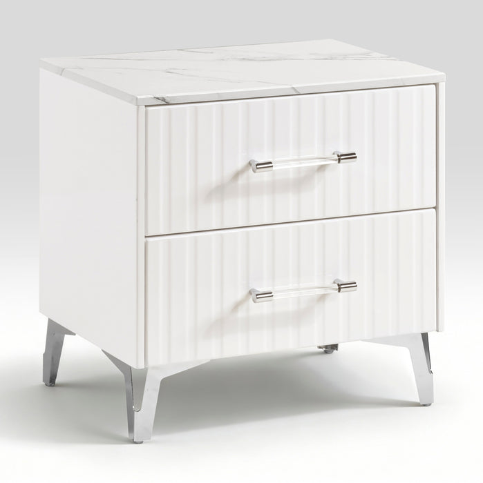 Homelegance - Ripple 4 Piece Queen Bedroom Set in High Gloss White - 2457-1*4