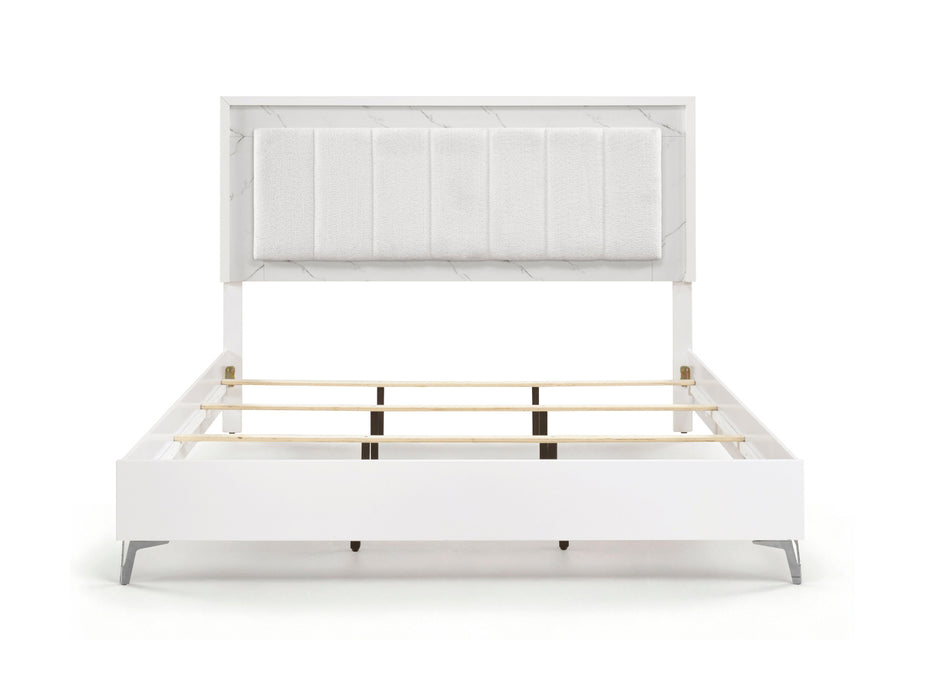 Homelegance - Ripple 5 Piece Queen Bedroom Set in High Gloss White - 2457-1*9