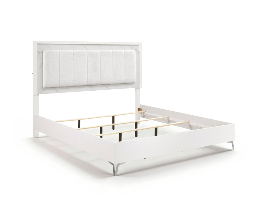 Homelegance - Ripple 3 Piece California King Bedroom Set in High Gloss White - 2457K-1CK*3