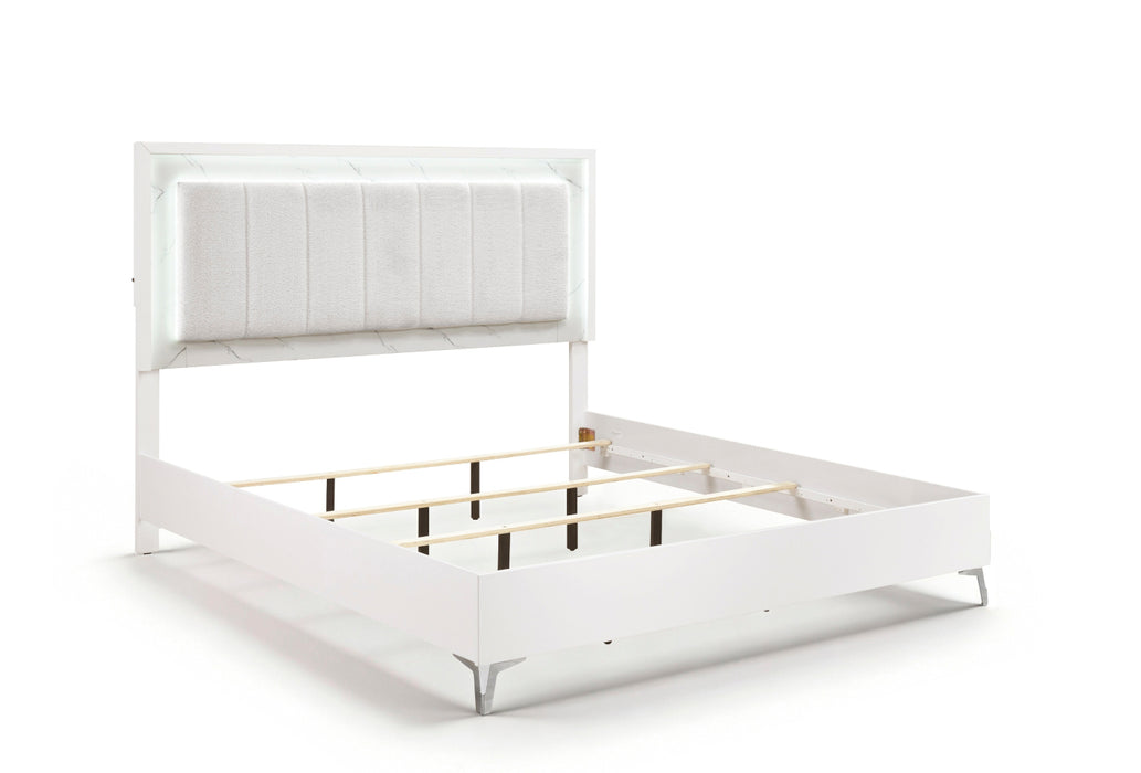 Homelegance - Ripple Queen Bed in High Gloss White - 2457-1*