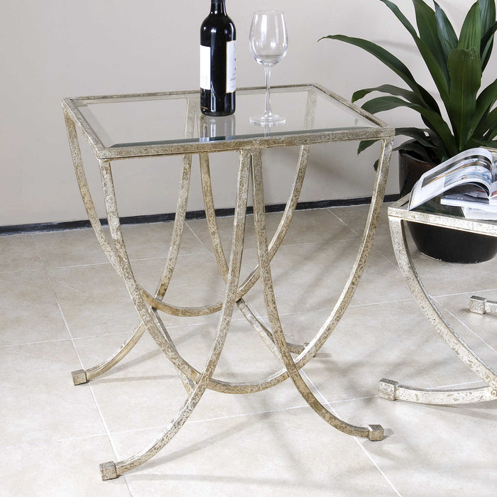 Uttermost - Marta Antiqued Silver Side Table - 24592 - GreatFurnitureDeal
