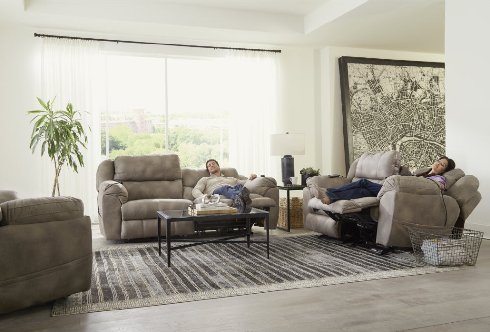 Catnapper - Flynn Power Headrest w-Lumbar Power Lay Flat Reclining Sofa w-Dual Heat & Massage - 762451-FIG-MTO - GreatFurnitureDeal