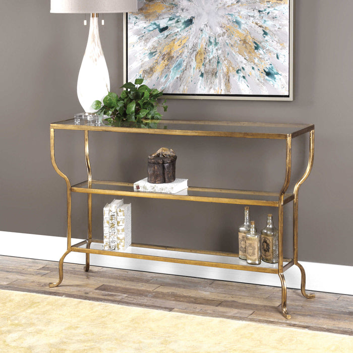 Uttermost - Deline Gold Console Table - 24668 - GreatFurnitureDeal