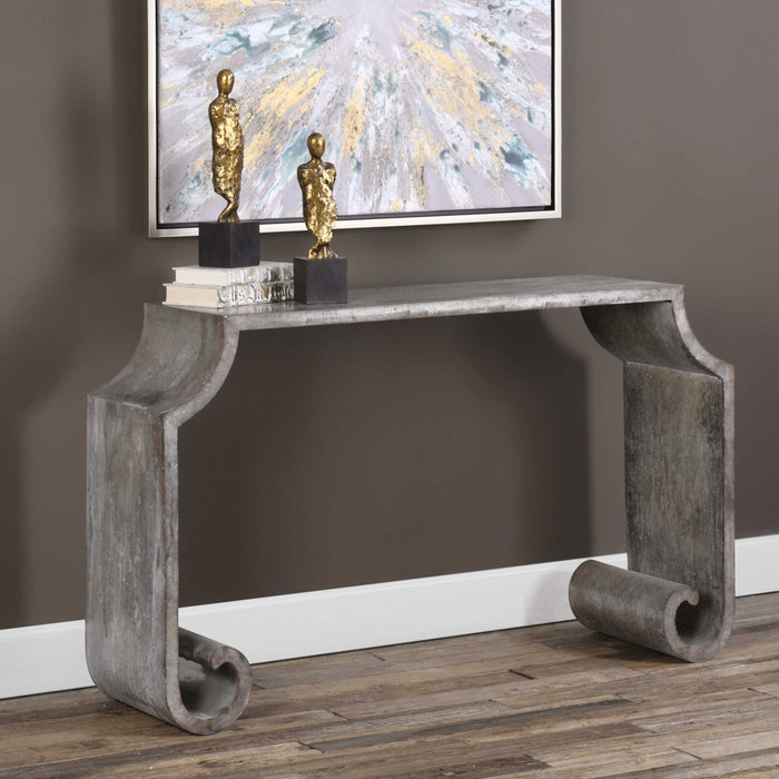 Uttermost - Agathon Stone Gray Console Table - 24672 - GreatFurnitureDeal