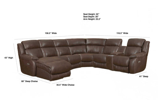 Motion Ease - Sawyer LSF Modular Power Sectional with Console in Espresso - 246-81 62 03 04 06 09-22 - GreatFurnitureDeal