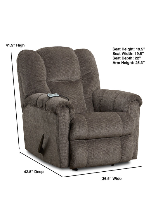 Motion Ease - Emerson Manual Rocker Recliner W/ Massage and Heat in Clove - 247-51-20 - GreatFurnitureDeal