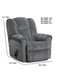 Motion Ease - Emerson Manual Rocker Recliner W/ Massage and Heat in Steel - 247-51-60 - GreatFurnitureDeal