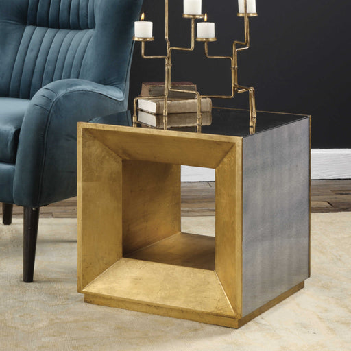 Uttermost - Flair Gold Cube Table - 24763 - GreatFurnitureDeal