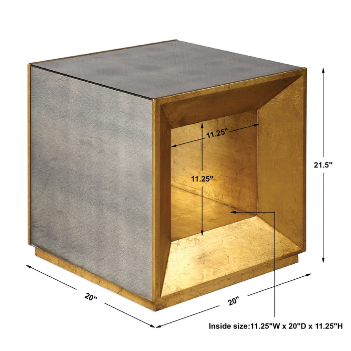 Uttermost - Flair Gold Cube Table - 24763