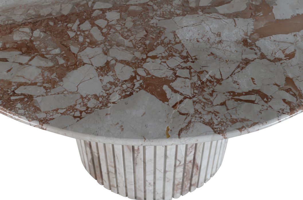 Meridian Furniture - Genoa 48" Cream Genuine Marble Dining Table - 248Breccia-DT48 - GreatFurnitureDeal