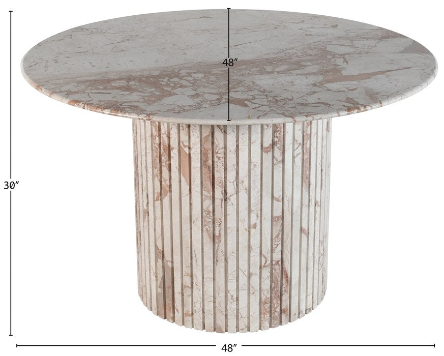 Meridian Furniture - Genoa 48" Cream Genuine Marble Dining Table - 248Breccia-DT48 - GreatFurnitureDeal