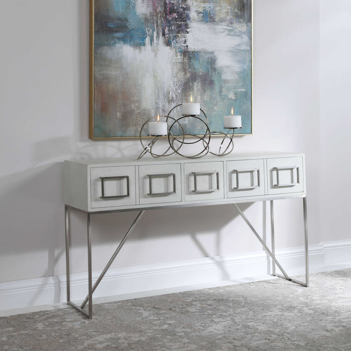 Uttermost - Abaya White Console Table - 24954 - GreatFurnitureDeal