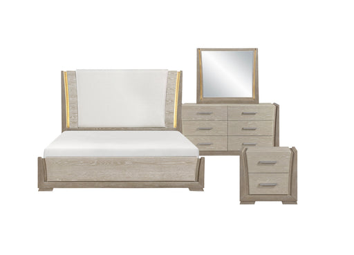 Homelegance - Aeon 4 Piece King Bedroom Set in Light Gray - 2496K-1EK*4 - GreatFurnitureDeal