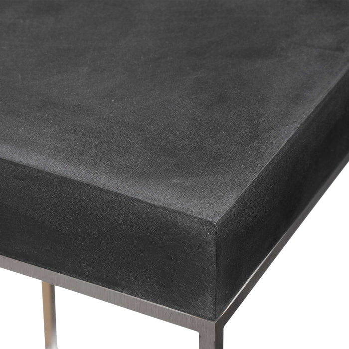 Uttermost - Jase Black Concrete Accent Table - 24975 - GreatFurnitureDeal