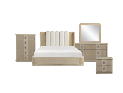 Homelegance - Ribbon 5 Piece California King Bedroom Set in Light Brown - 2500K-1CK*9 - GreatFurnitureDeal