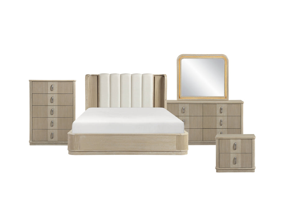 Homelegance - Ribbon 5 Piece King Bedroom Set in Light Brown - 2500K-1EK*9 - GreatFurnitureDeal