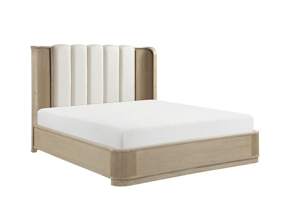 Homelegance - Ribbon 4 Piece King Bedroom Set in Light Brown - 2500K-1EK*4 - GreatFurnitureDeal