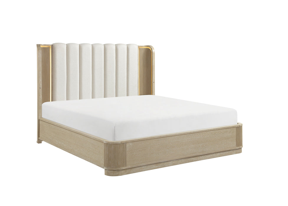 Homelegance - Ribbon California King Bed in Light Brown - 2500K-1CK*