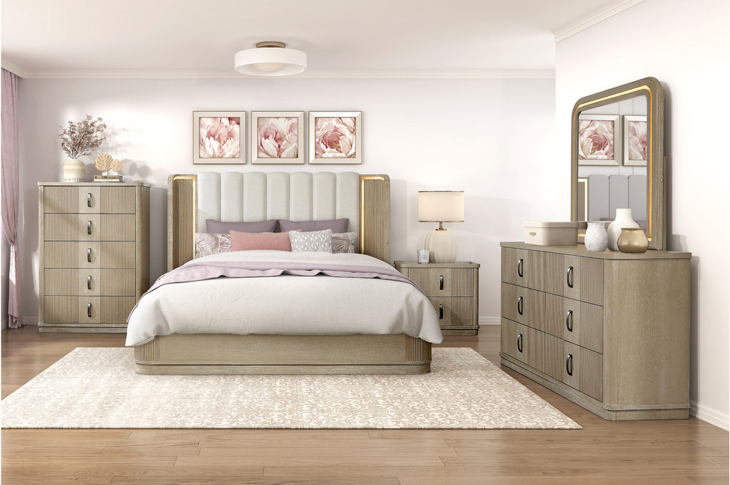 Homelegance - Ribbon 5 Piece Queen Bedroom Set in Light Brown - 2500-1*9 - GreatFurnitureDeal
