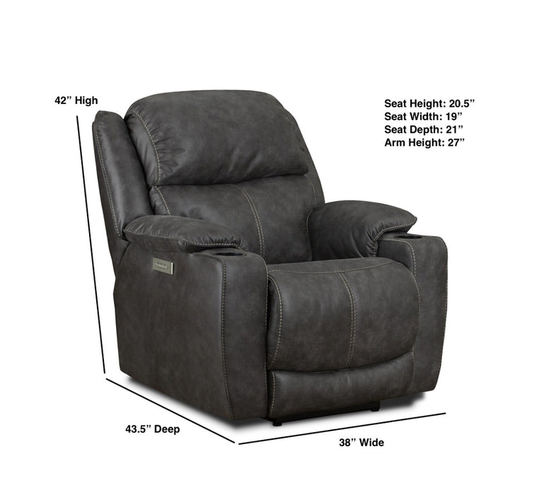 Motion Ease - Ridgeview Triple Power Recliner W/ Zero Gravity Mechanism in Steel - 251-96-14 - GreatFurnitureDeal