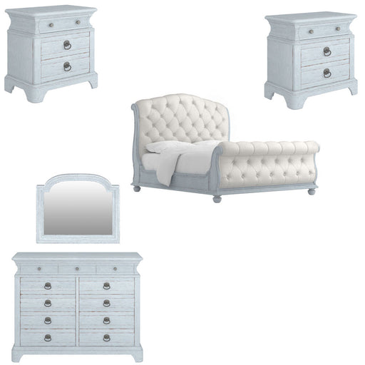ART Furniture - Summer Creek 5 Piece Queen Sleigh Bedroom Set in Shutter Blue - 251125-251143-1361-5SET - GreatFurnitureDeal