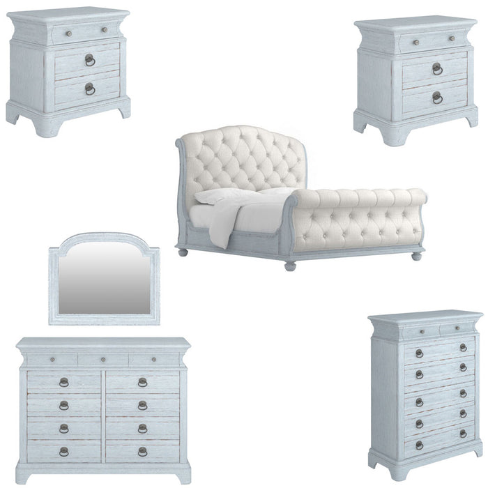 ART Furniture - Summer Creek 6 Piece King Sleigh Bedroom Set in Shutter Blue - 251126-251143-1361-6SET - GreatFurnitureDeal