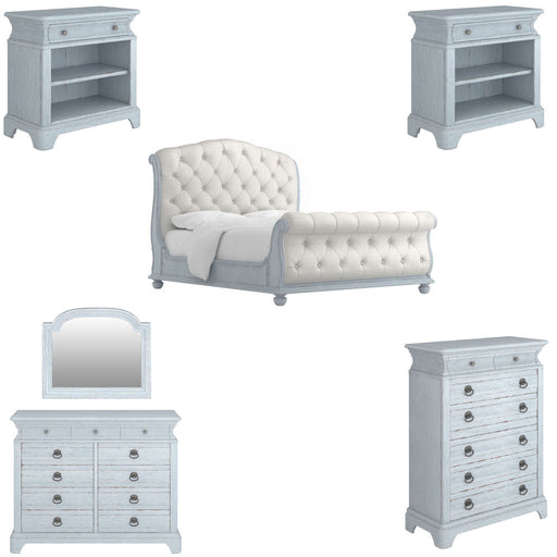 ART Furniture - Summer Creek 6 Piece King Sleigh Bedroom Set in Shutter Blue - 251126-251141-1361-6SET - GreatFurnitureDeal