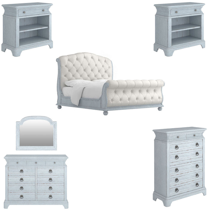 ART Furniture - Summer Creek 6 Piece King Sleigh Bedroom Set in Shutter Blue - 251126-251141-1361-6SET - GreatFurnitureDeal