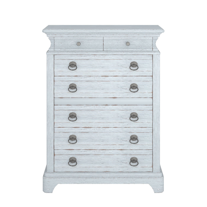 ART Furniture - Summer Creek 6 Piece King Sleigh Bedroom Set in Shutter Blue - 251126-251141-1361-6SET - GreatFurnitureDeal