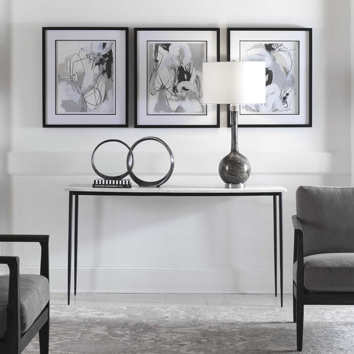 Uttermost - Nightfall White Marble Console Table - 25173