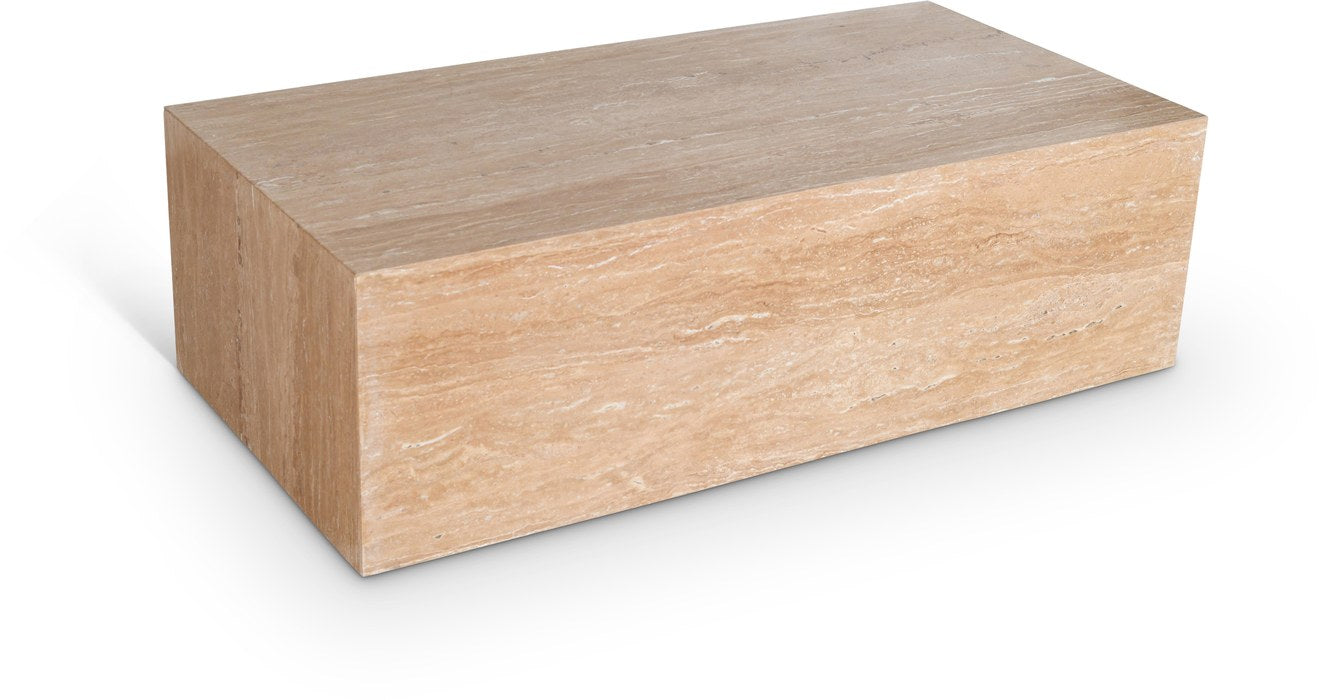 Meridian Furniture - Bolzano Natural Travertine Coffee Table - 251Travertine-CT - GreatFurnitureDeal