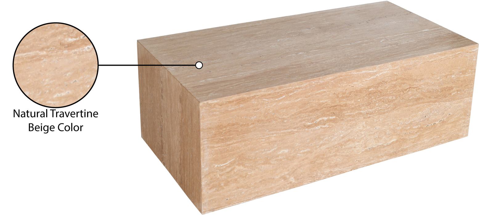 Meridian Furniture - Bolzano Natural Travertine Coffee Table - 251Travertine-CT - GreatFurnitureDeal