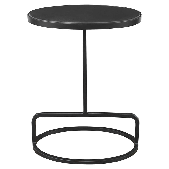 Uttermost - Jessenia Black Marble Accent Table- 25207 - GreatFurnitureDeal