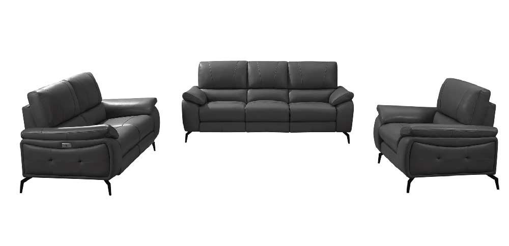 ESF Furniture - 2934 Sofa w/ 2 Electric Recliner in Dark Grey - 29343DARK GREY