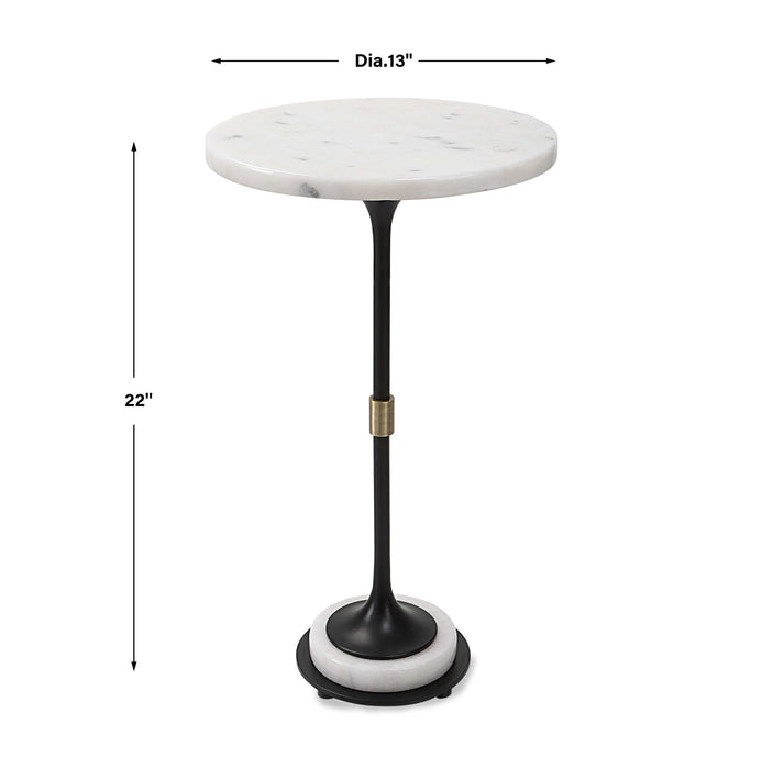 Uttermost - Sentry White Marble Accent Table - 25231 - GreatFurnitureDeal