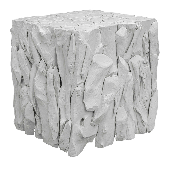 Uttermost - Teak Root White Bunching Cube - 25241