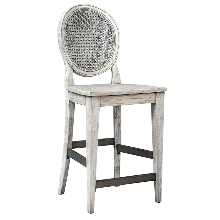 Uttermost - Clarion Aged White Counter Stool - 25438 - GreatFurnitureDeal