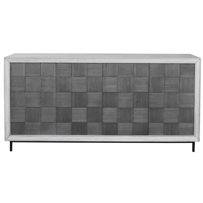 Uttermost - Checkerboard 4 Door Gray Cabinet - 25489